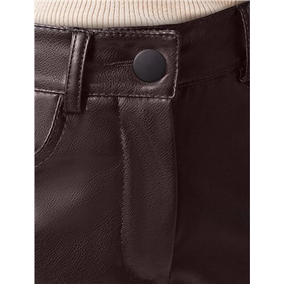 Прямые брюки из искусственной кожи