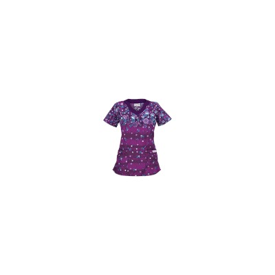 UA Artisan Flower Berry Burst Print Scrub Top