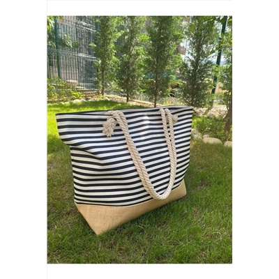 Butik Kadın Kumaş Yumuşak Saplı Plaj Çantası PL0045