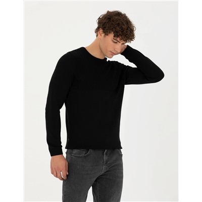 Siyah Slim Fit Kazak
