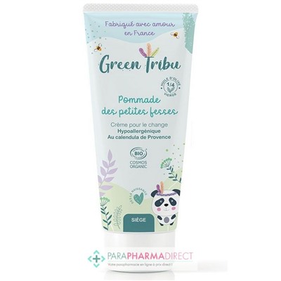 Green Tribu Pommade des Petites Fesses - Crème pour le Change - Siège - BIO 75 ml