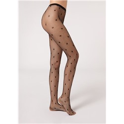 Netzstrumpfhose mit Allover-Punktemuster