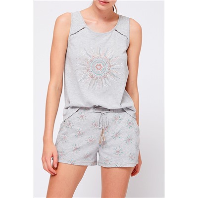 Camiseta de tirantes Krystel Gris jaspeado