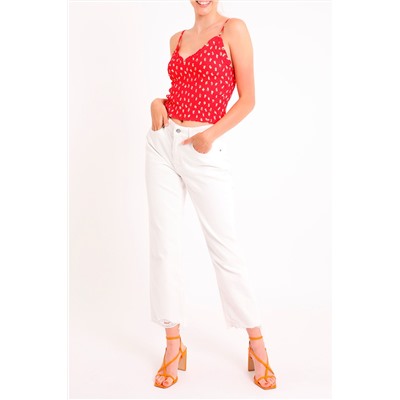Crop top Rojo y blanco