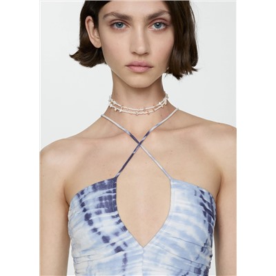 Vestido estampado escote pico