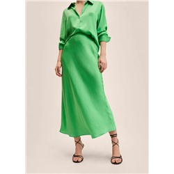 Falda midi satinada -  Mujer | MANGO OUTLET Melilla