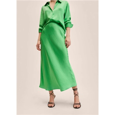 Falda midi satinada -  Mujer | MANGO OUTLET Melilla