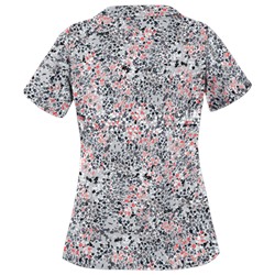 UA Spring Ditzy Silver Print Scrub Top