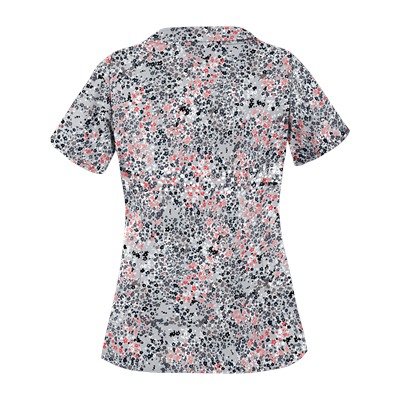 UA Spring Ditzy Silver Print Scrub Top
