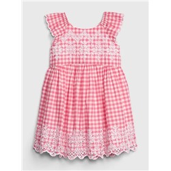 Gingham Eyelet Dress