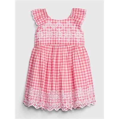 Gingham Eyelet Dress