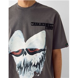 Boxy fit short sleeve T-shirt with Machine Gun Kelly print
