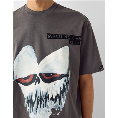 Boxy fit short sleeve T-shirt with Machine Gun Kelly print
