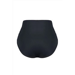 Siyah Yüksek Bel Korseli Büzgü Detaylı Toparlayıcı Büyük Beden Bikini Altı TBBSS23CR00001