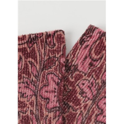 Kurze Socken mit barockem Print und Glitzergarn