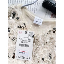 Детская блузка с пайетками и перьями  ZAR*A 💤 Цена на бирке 39,95€