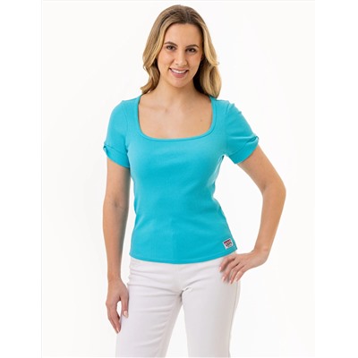 RIB SQUARE NECK T-SHIRT Average rating:
