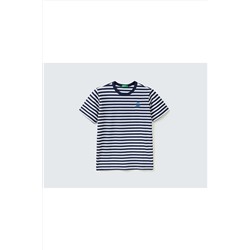 United Colors of Benetton Erkek Çocuk Mix Logolu Çizgili T-shirt 223P30YFC10AE-905