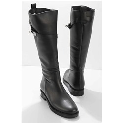 Bambi Siyah Leather Kadın Çizme K03531260003
