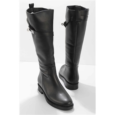 Bambi Siyah Leather Kadın Çizme K03531260003