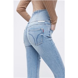 Vaquero skinny fit de tiro alto Celeste
