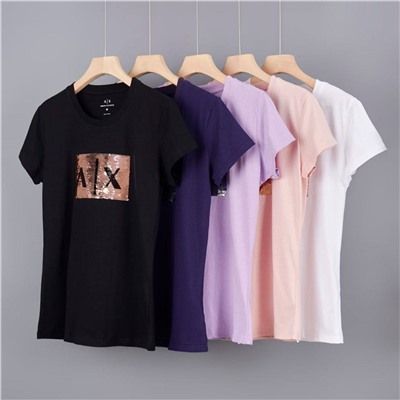 Облегающая футболка с пайетками ARMAN*I EXCHANGE ОРИГИНАЛ!