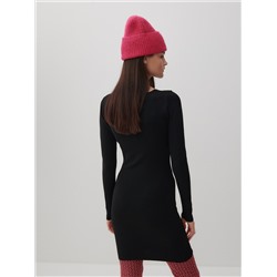 Strickkleid mit Gestreifter Struktur