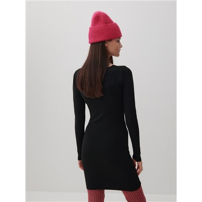 Strickkleid mit Gestreifter Struktur