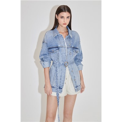 Chaqueta larga vaquera Azul