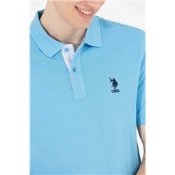 Erkek Turkuaz Basic Polo Yaka Tişört
