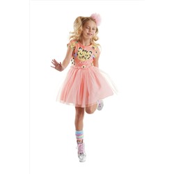 Denokids, Leo Flower Kız Çocuk Tüllü Tütü Pembe Abiye Elbise