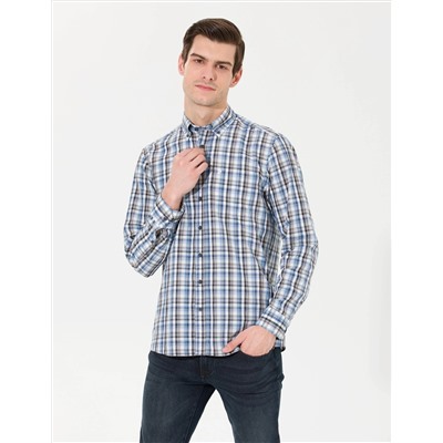 Lacivert Regular Fit Uzun Kollu Gömlek