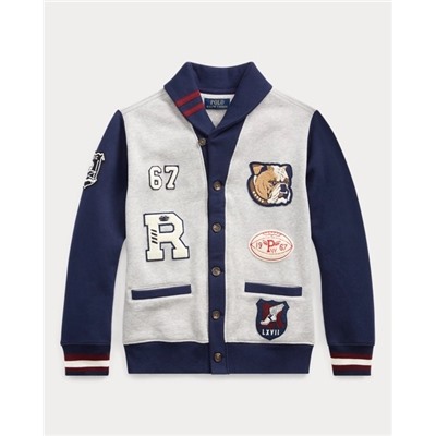 Fleece Letterman Cardigan