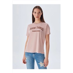 Ltb Slogan Baskılı Pembe T-shırt 01223801206089