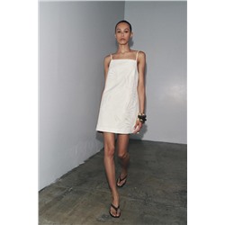 ZW COLLECTION EMBROIDERED LINEN BLEND DRESS