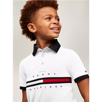 Tommy Hilfiger Kids' Short-Sleeve Flag Stripe Polo