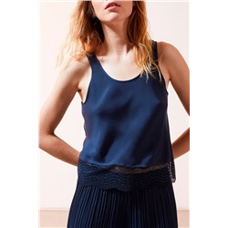 Top Brillante Azul marino