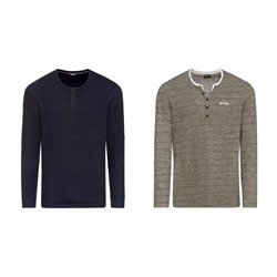 LIVERGY® Herren Langarmshirt, mit Baumwolle