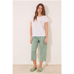 Pijama Capri 100% algodón marfil