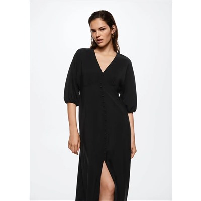 Vestido midi botones -  Mujer | MANGO OUTLET España
