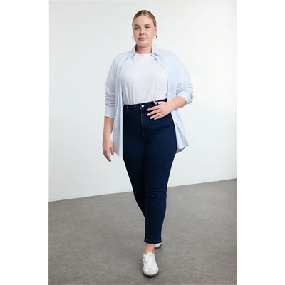 Mavi Yüksel Bel Toparlayıcı Büyük Beden Skinny Jeans