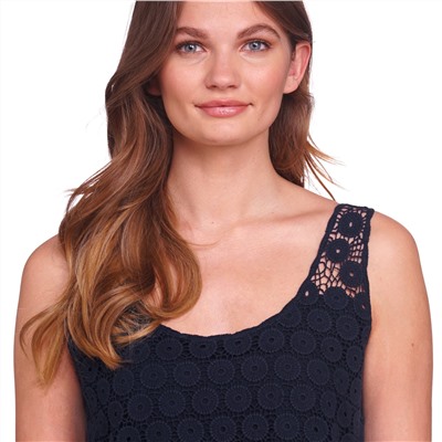 Damen Maxikleid mit Makramee-Spitze