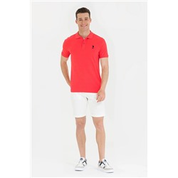 Erkek Kırmızı Basic Polo Yaka Tişört