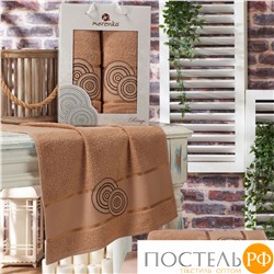 11040 Комп. Пол. MERZUKA махр. в короб. (50x90/1)(70х140/1) 2 шт.RINGS коричневый