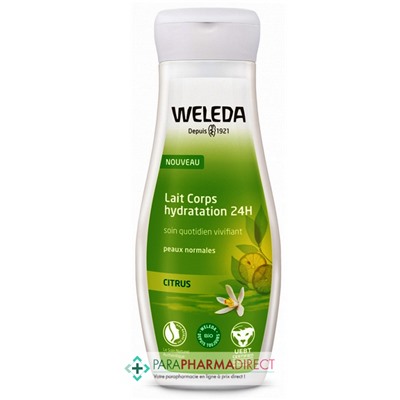 Weleda Citrus - Lait Corps Hydratation 24H - Soin Quotidien Vivifant - BIO - 200 ml
