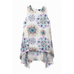 Blusa asimétrica print galáctico