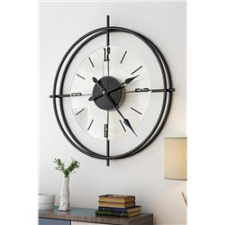 AGA KONSEPT Siyah Deluxe Şeffaf Cam İskandinav 60 cm Modern Duvar Saati AGA001031003
