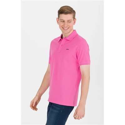 Erkek Pembe Basic Polo Yaka Tişört