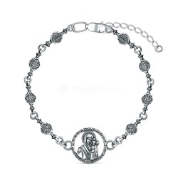 Браслет из чернёного серебра - Казанская Божья Матерь 09К-002ч
