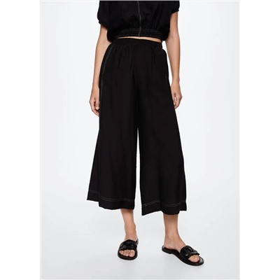 Pantalón costuras contraste -  Mujer | MANGO OUTLET Melilla